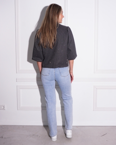 PUFF BLAZER STRASS GRIJS
