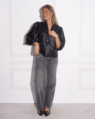BLAZER SHINY MIA ZWART