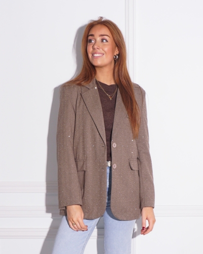 Gossip BLAZER STRASS SPLIT TAUPE 