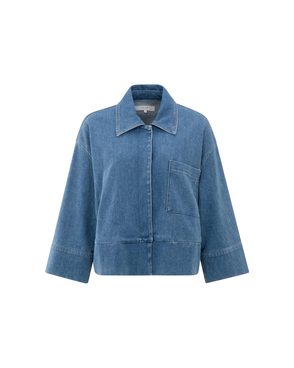 DENIM JACK MET ZAK DETAIL BLAUW