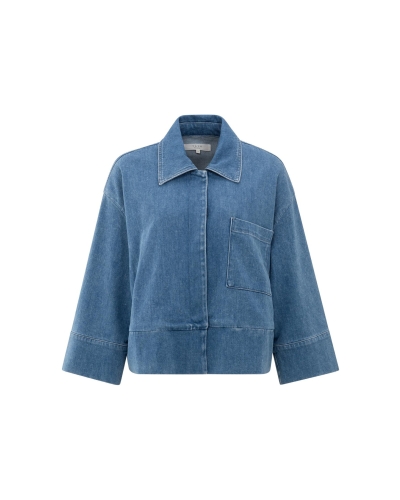 DENIM JACK MET ZAK DETAIL BLAUW