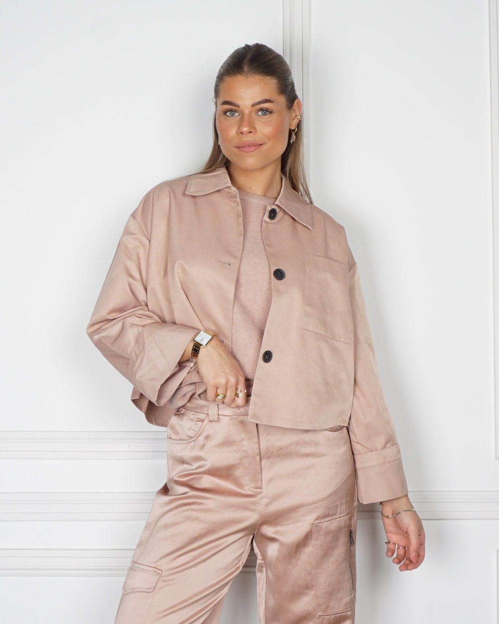 SATIN OVERSIZED JACK MAUVE