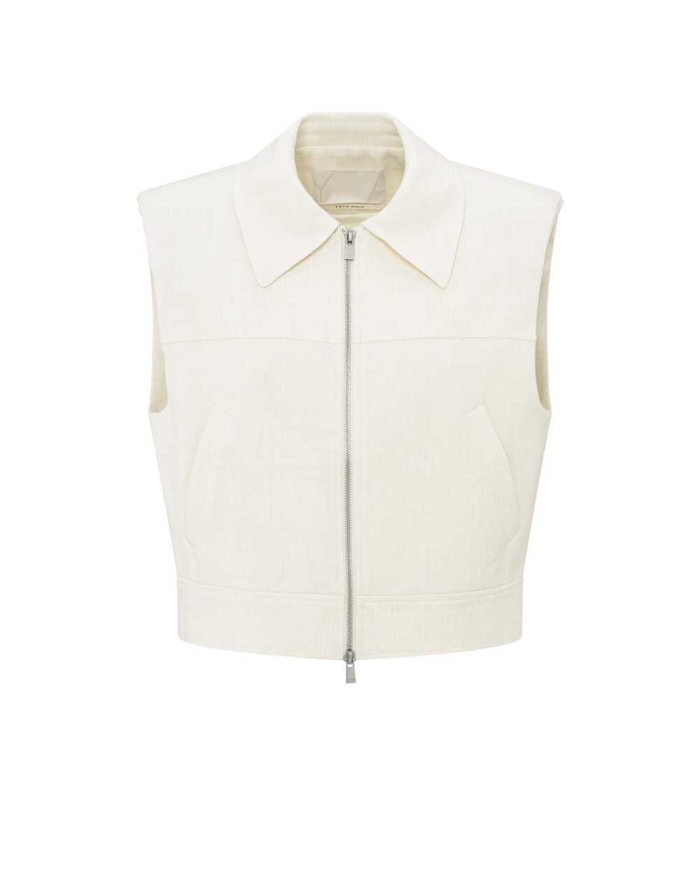 CROPPED SLEEVELESS JACKET OFF WHITE