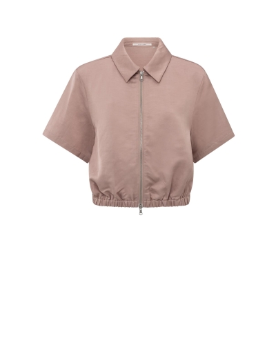 SATIJNEN JACK MET KORTE MOUWEN ROZE