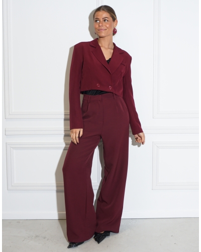 CROP BLAZER STEEF BORDEAUX