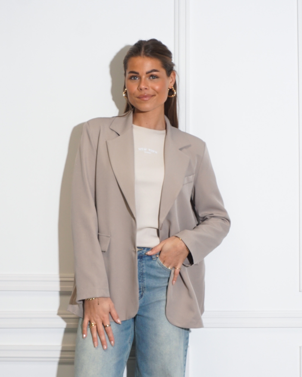 SPLIT BLAZER TAUPE