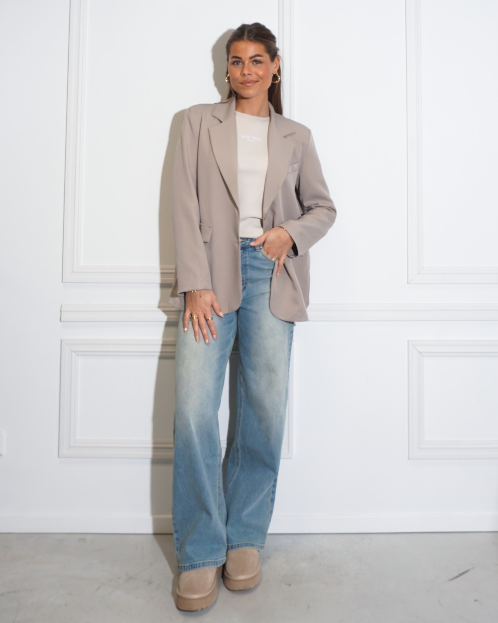 SPLIT BLAZER TAUPE