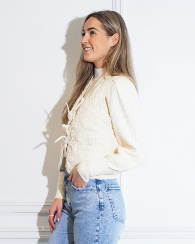 Gossip ECRU GILET MET GLITTER