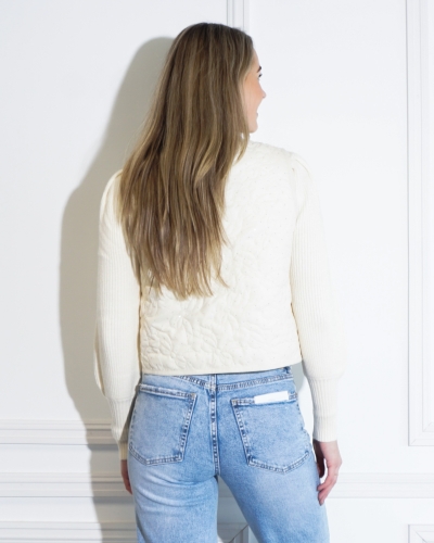 ECRU GILET MET GLITTER