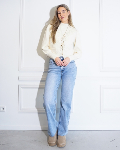 ECRU GILET MET GLITTER