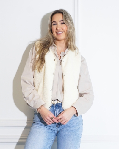 Gossip TEDDY GILET LISA ECRU