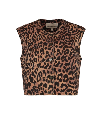 GILET GILLY LEOPARD PRINT