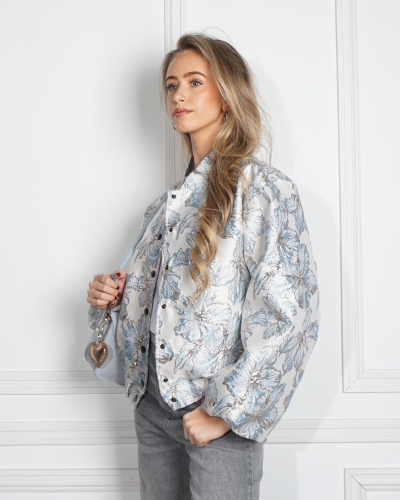 JACQUARD BOMBERJAS LICHTBLAUW
