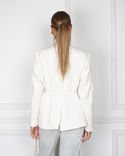 GETAILLEERDE BLAZER ECRU