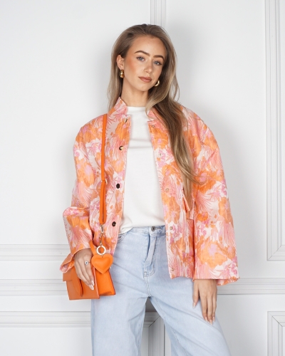 Gossip JACQUARD FLOWER BOMBER ORANJE
