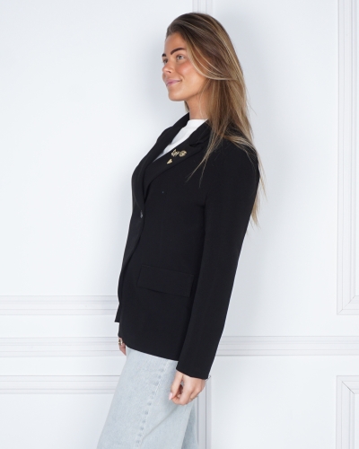 ESSENTIAL FITTED BLAZER ZWART