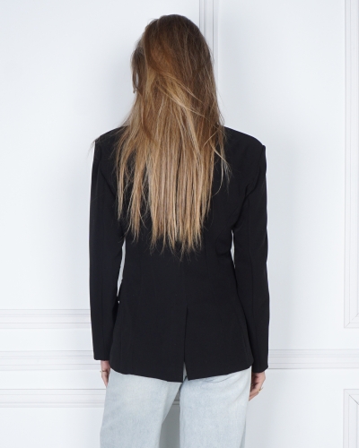 ESSENTIAL FITTED BLAZER ZWART