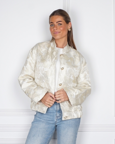 Gossip the Label JACQUARD BOMBER LIO BEIGE/GOUD
