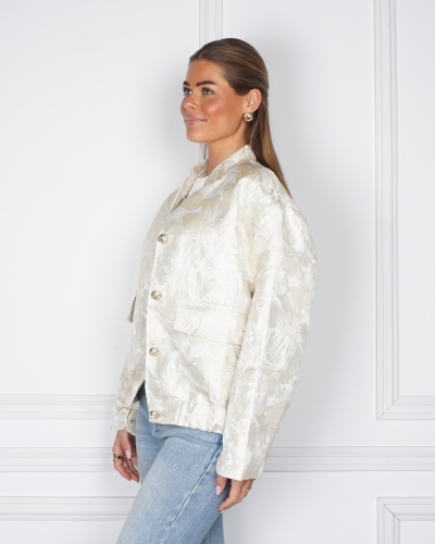 JACQUARD BOMBER LIO BEIGE/GOUD