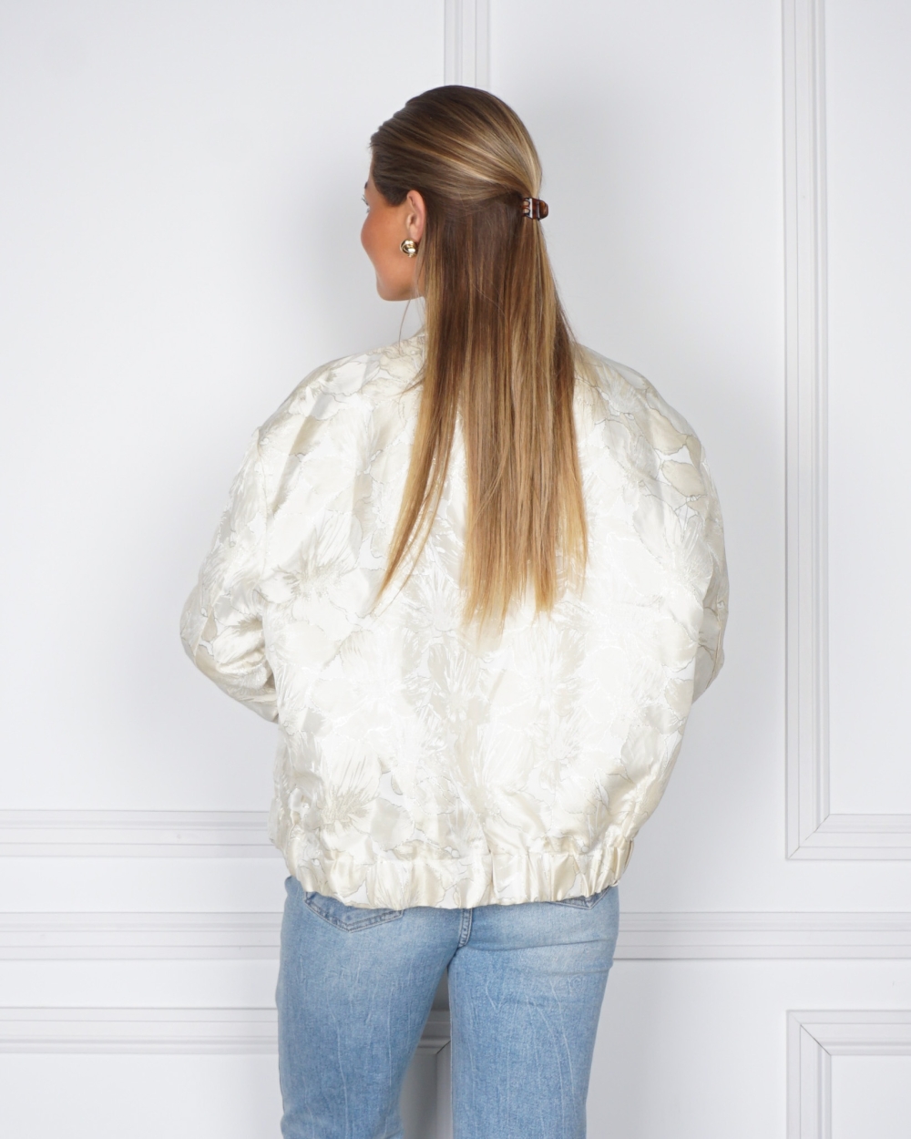 JACQUARD BOMBER LIO BEIGE/GOUD