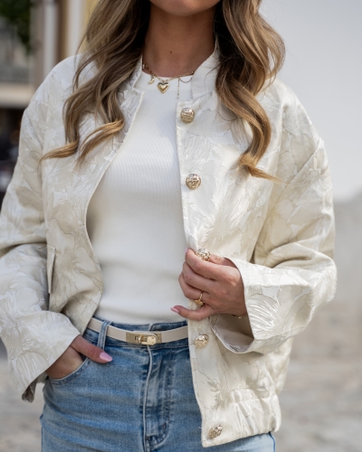 JACQUARD BOMBER LIO BEIGE/GOUD