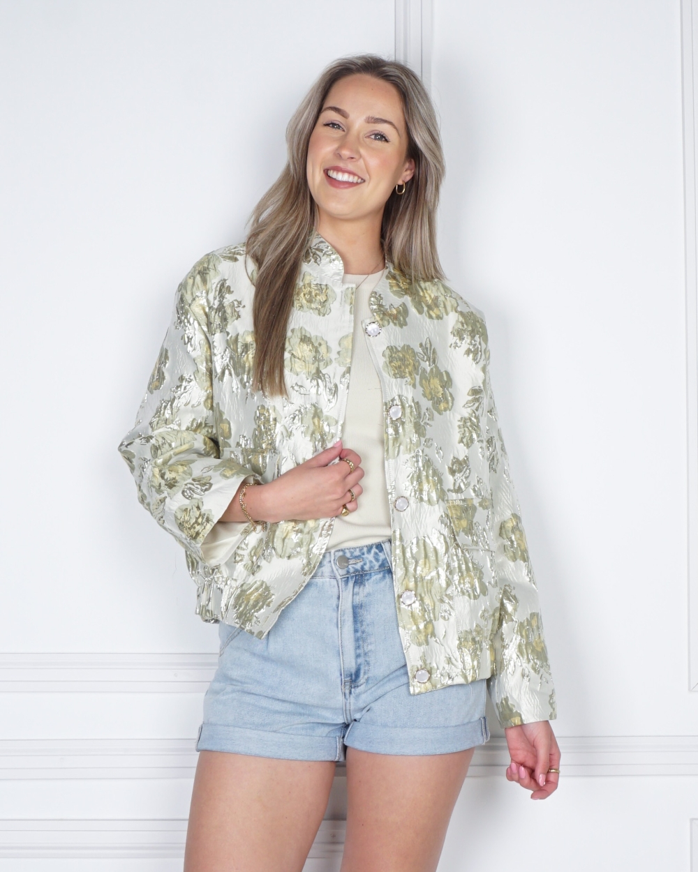 JACQUARD BOMBER LIO GROEN