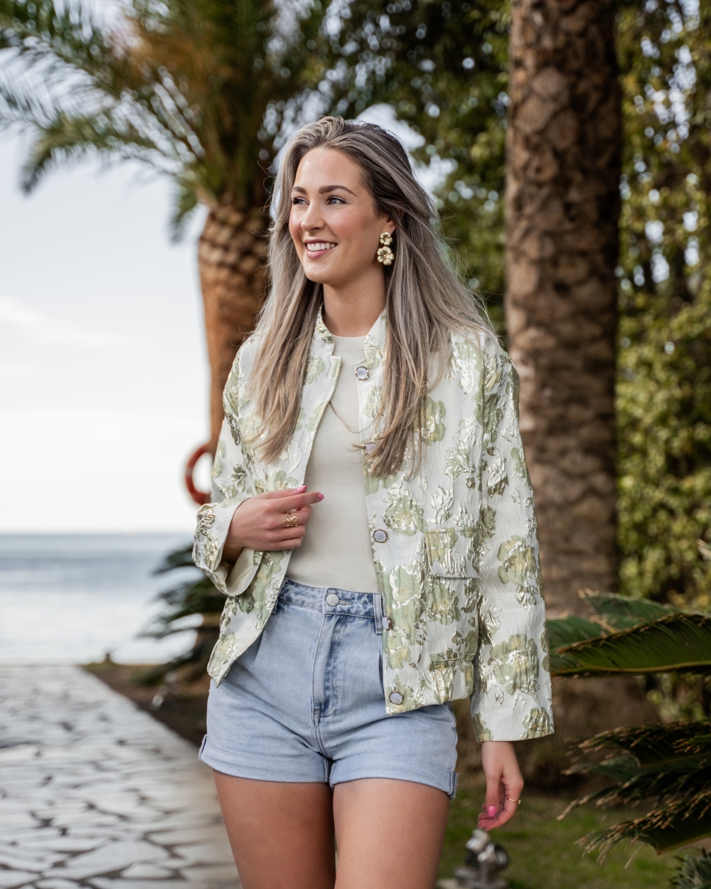 JACQUARD BOMBER LIO GROEN