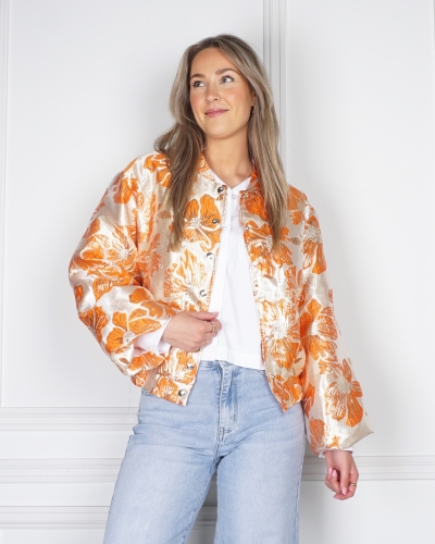 Gossip JACQUARD BOMBERJAS ORANJE BEIGE