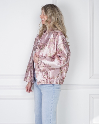 JACQUARD BOMBER TALIA LICHT ROZE