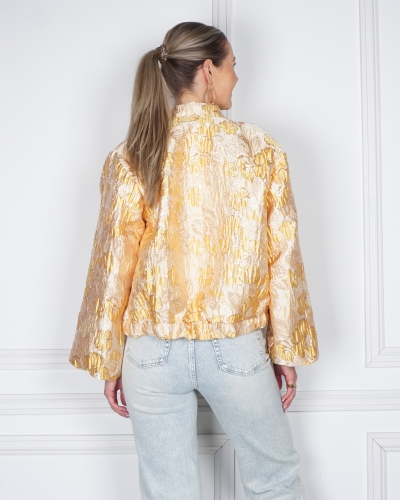 JACQUARD BOMBER GEEL