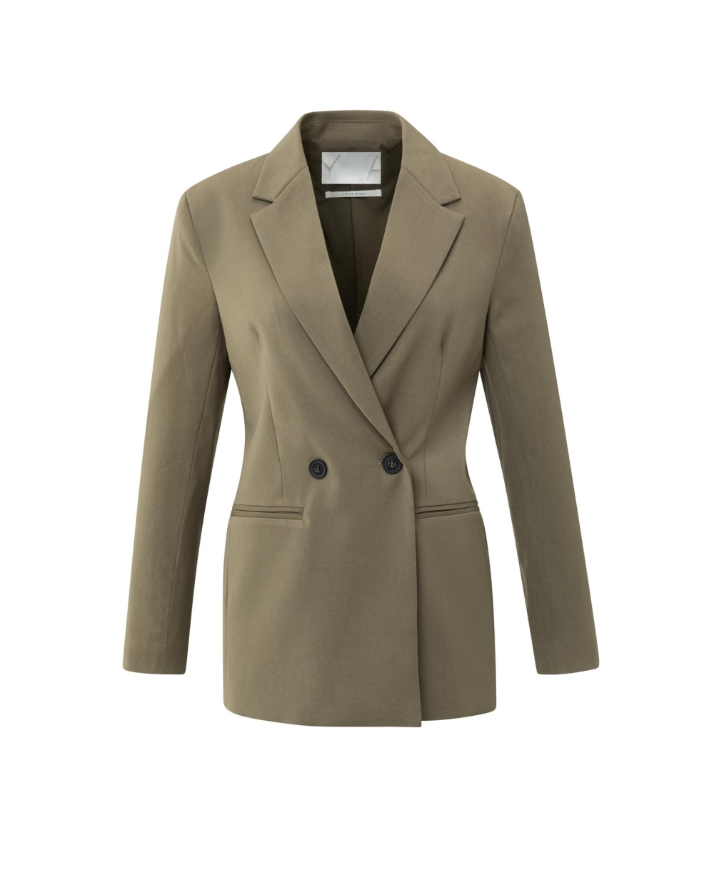 BLAZER MET CEINTUUR OLIJF GROEN