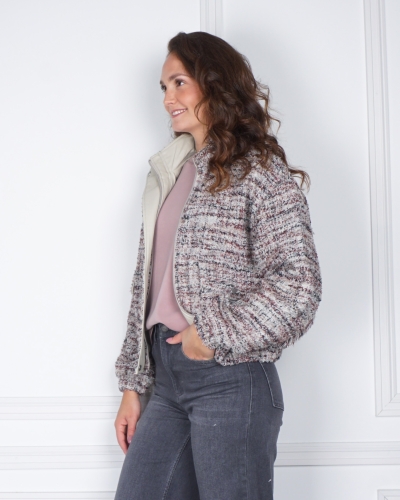 YAYA BOUCLE JASJE MAUVE GRIJS