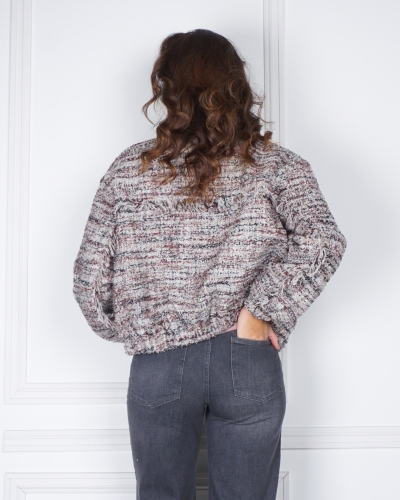 BOUCLE JASJE MAUVE GRIJS