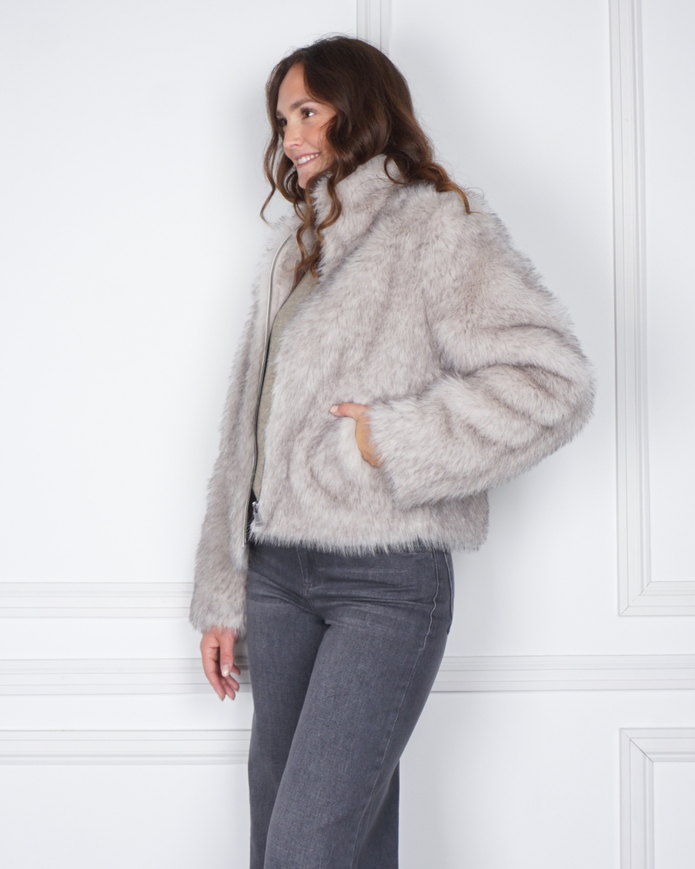 JAS FAUX FUR GRIJS