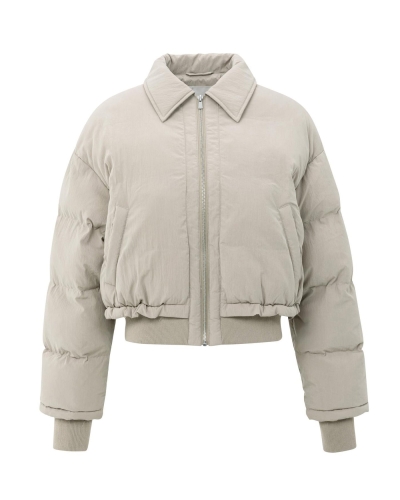 GEWATTEERDE KORTE JAS BEIGE