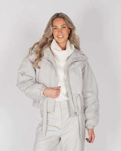 YAYA CROPPED JACKET ZIP-OFF LICHTGRIJS