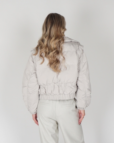 CROPPED JACKET ZIP-OFF LICHTGRIJS