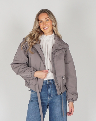 YAYA CROPPED JACKET ZIP-OFF TAUPE