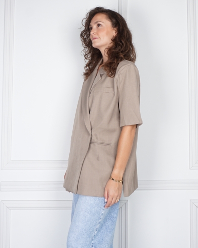 Gossip BLAZER KORTE MOUW TAUPE