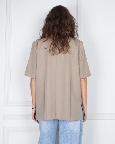 BLAZER KORTE MOUW TAUPE