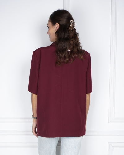BLAZER KORTE MOUW STEEF BORDEAUX