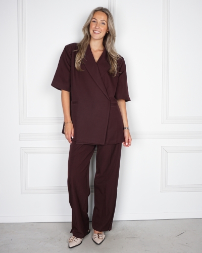 BLAZER KORTE MOUW BORDEAUX