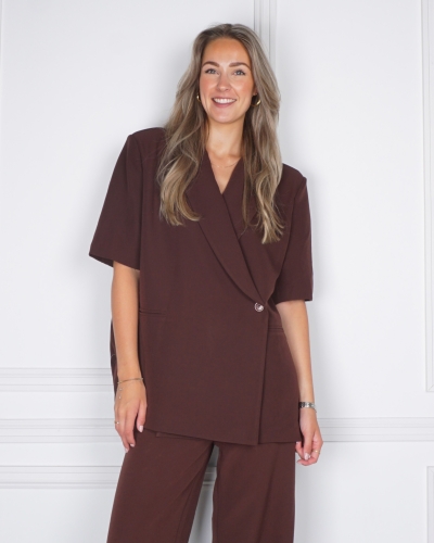 Gossip the Label ESSENTIAL BLAZER KORTE MOUW BRUIN
