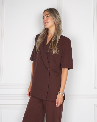 Gossip the Label ESSENTIAL BLAZER KORTE MOUW BRUIN