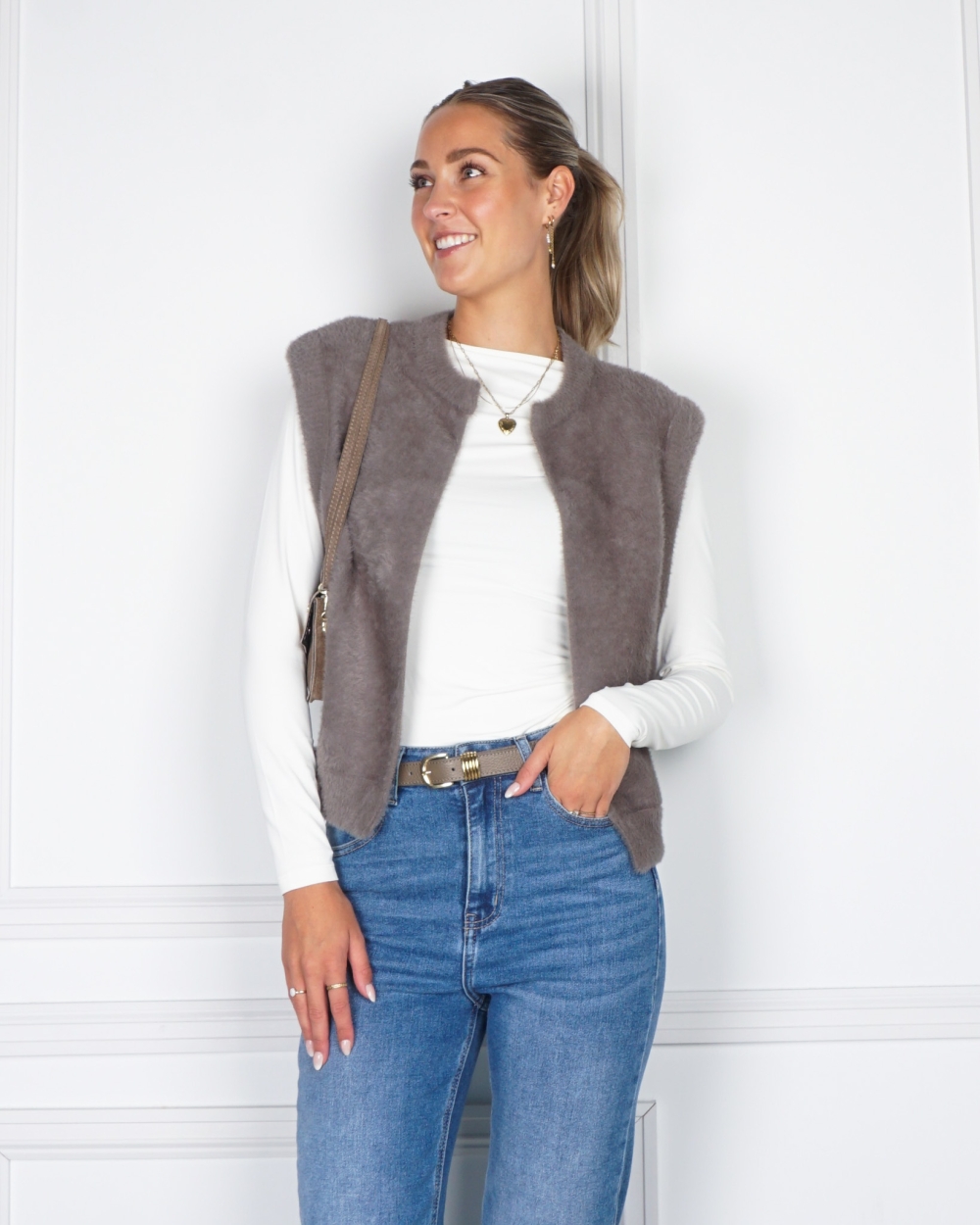 GILET ELONA TAUPE