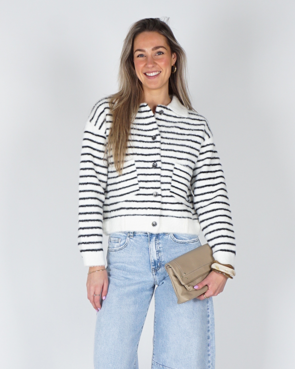 JACKET BUBBLY ZWART WIT