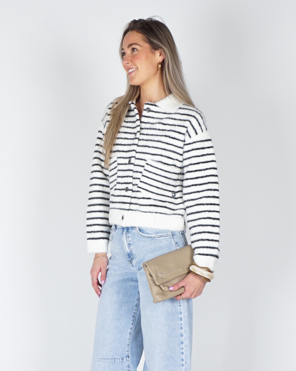 JACKET BUBBLY ZWART WIT