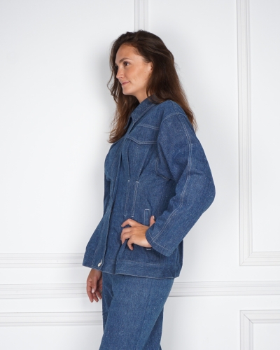 Studio Amaya DENIM JACKET JACK BLAUW