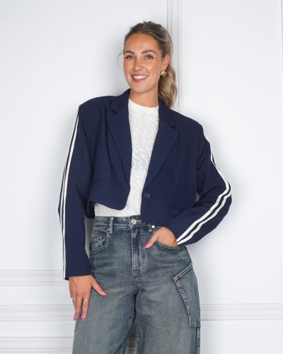 Refined Department CROPPED BLAZER NIV BLAUW