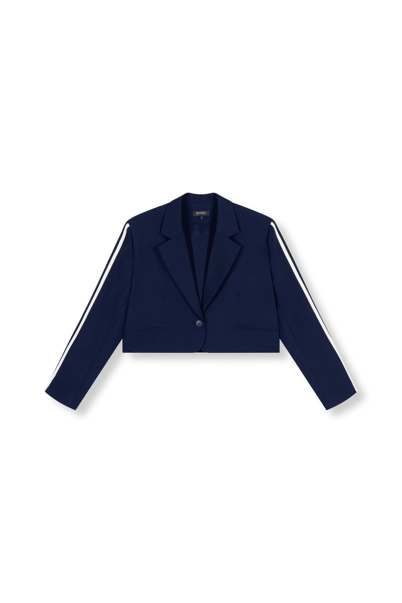CROPPED BLAZER NIV BLAUW
